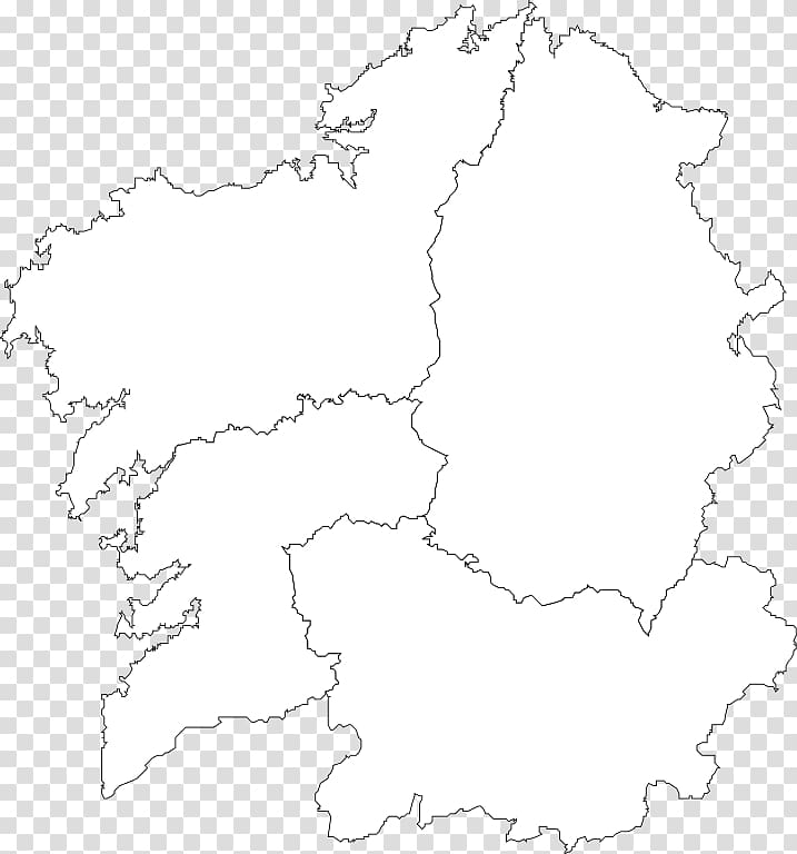 Blank map Province of Pontevedra Galician North, map transparent background PNG clipart
