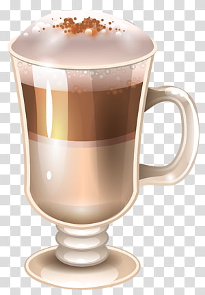 Glass with Latte Macchiato on Transparent Background Stock Illustration -  Illustration of cream, closeup: 112655835