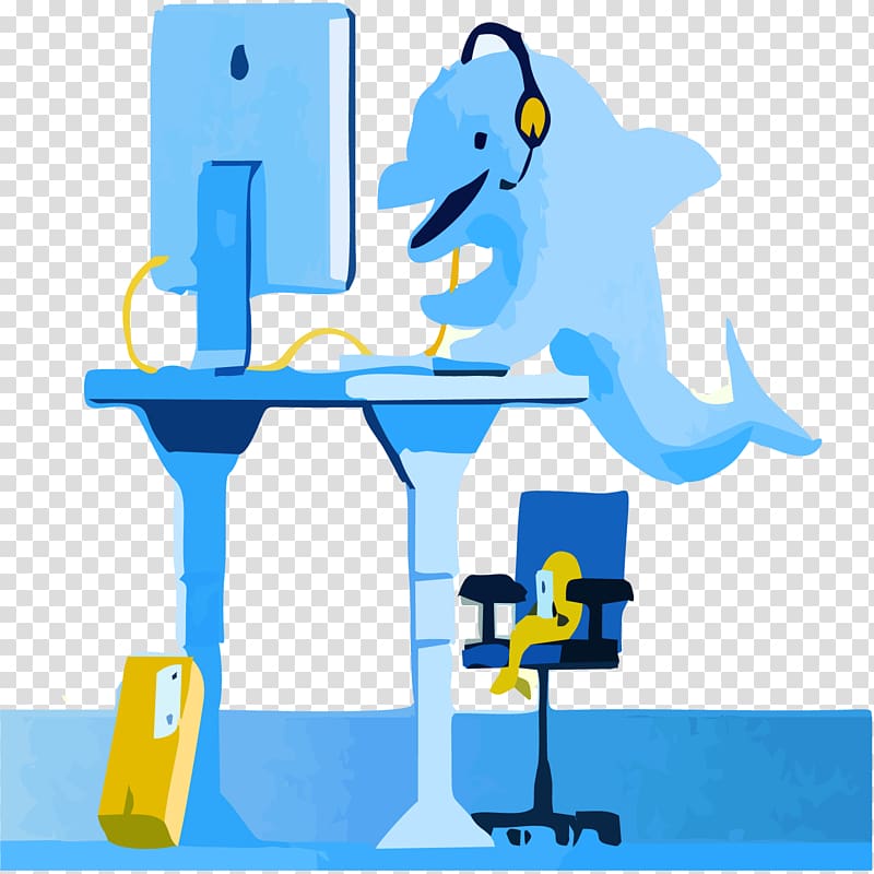 Dolphin Computer , Dolphins playing computer transparent background PNG clipart