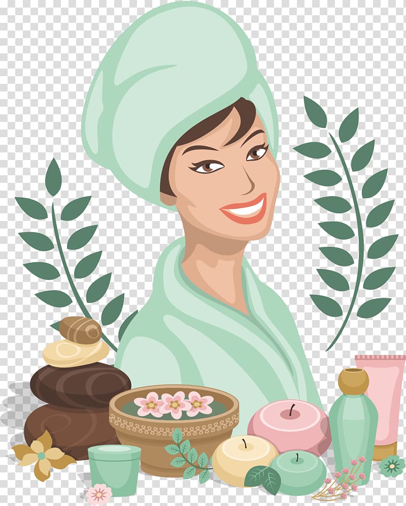 woman smiling art, Spa Euclidean , SPA Girls transparent background PNG clipart