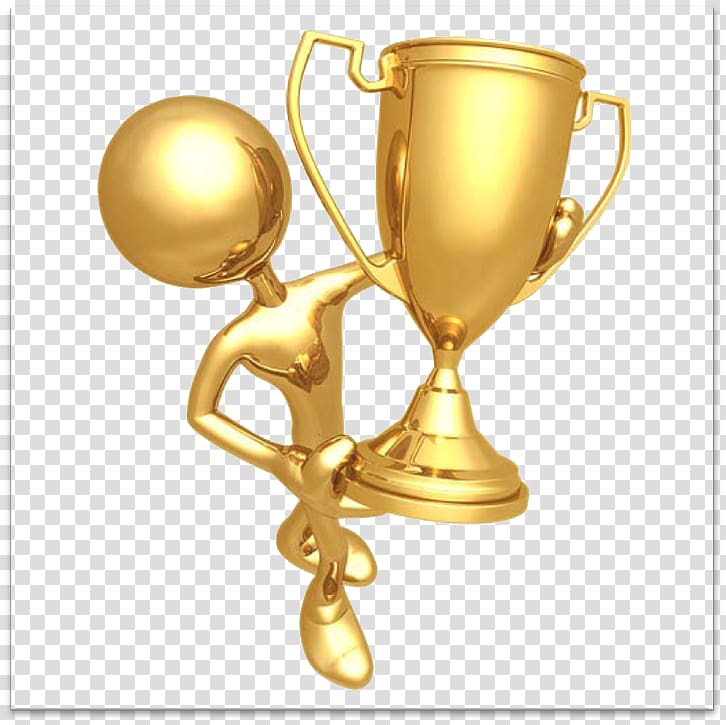 gold-colored person holding trophy, Trophy Competition Award Gold medal , Award transparent background PNG clipart