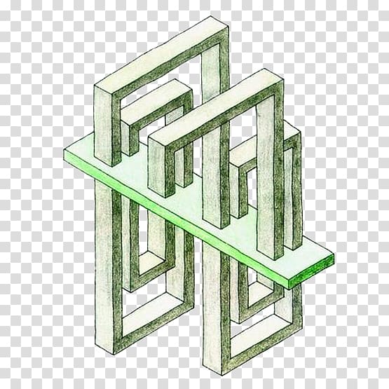 Penrose triangle Impossible object Drawing Optical illusion, Stereoscopic renderings of distance and space transparent background PNG clipart