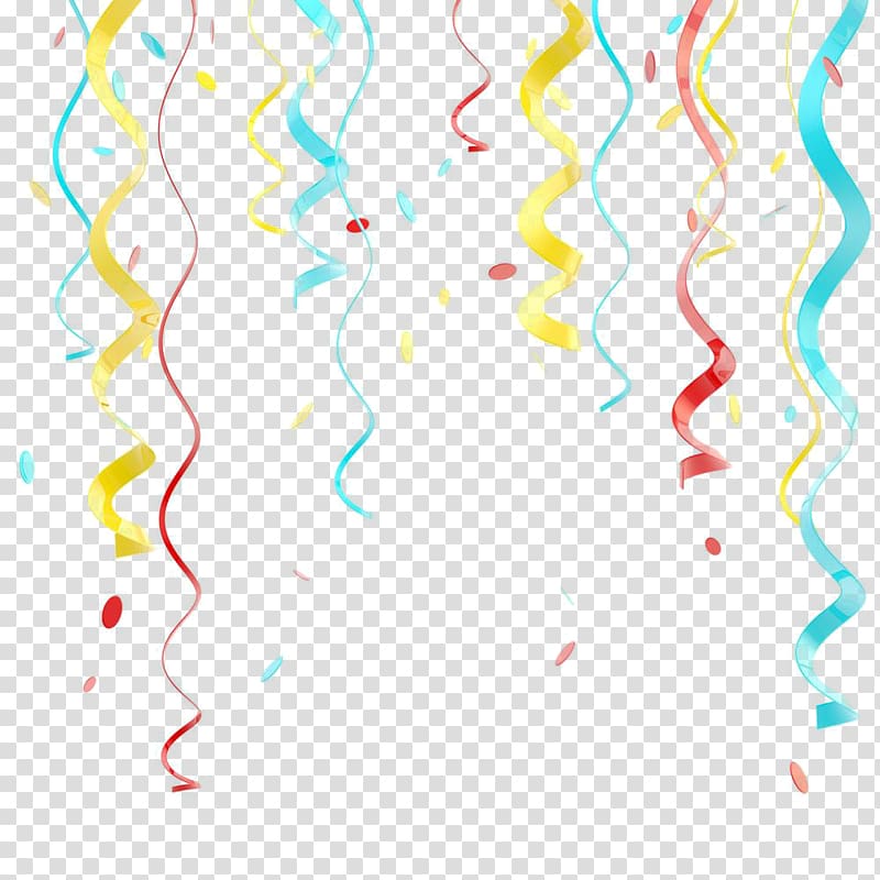 assorted-color strings illustration, Confetti Serpentine streamer Party, ribbon transparent background PNG clipart