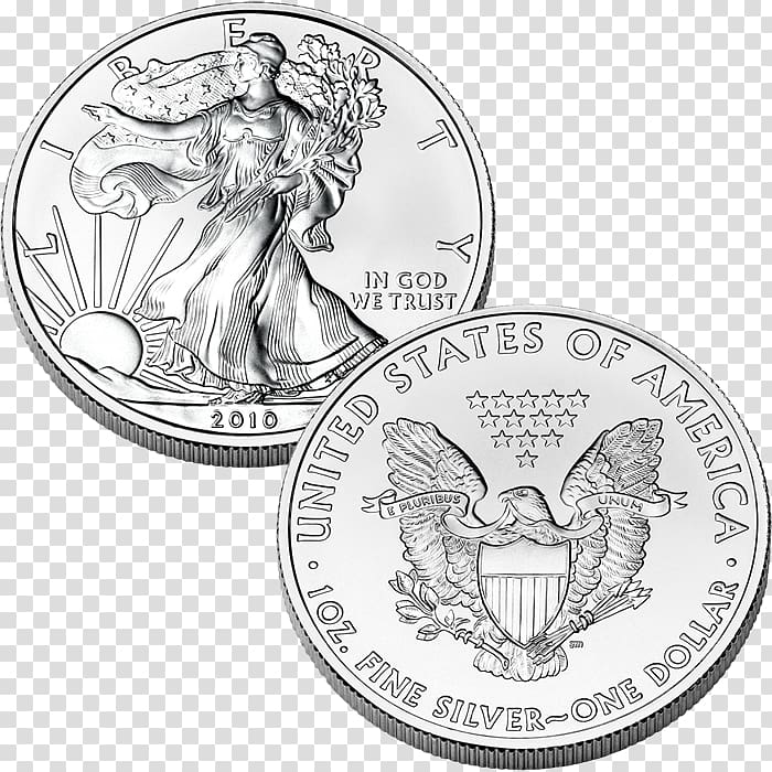 United States American Silver Eagle Silver coin Bullion coin, united states transparent background PNG clipart