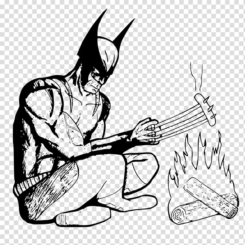 Batman Sausage Joker Cartoon Sketch, Batman grilled sausages transparent background PNG clipart