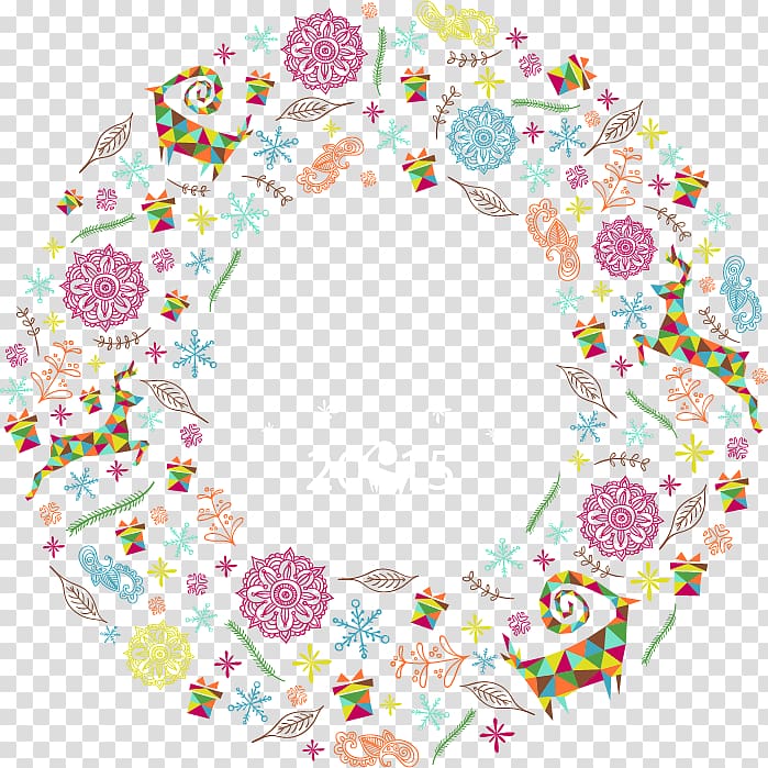 Christmas New Year Poster Euclidean , Christmas decoration color garland transparent background PNG clipart