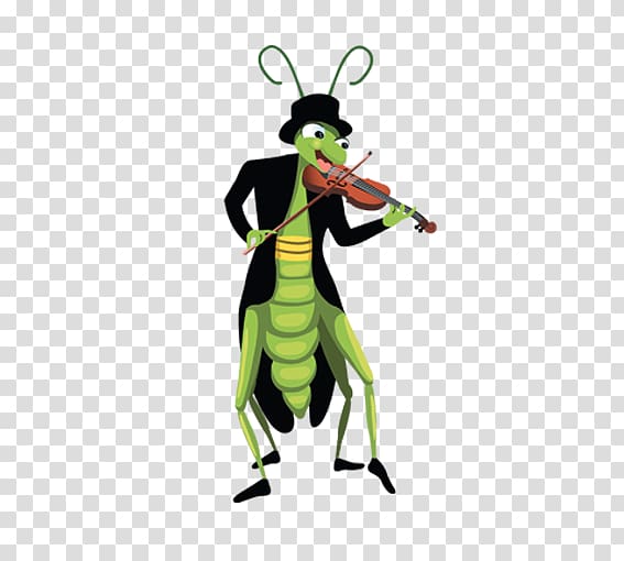Insect Cartoon Grasshopper, Violin ants transparent background PNG clipart