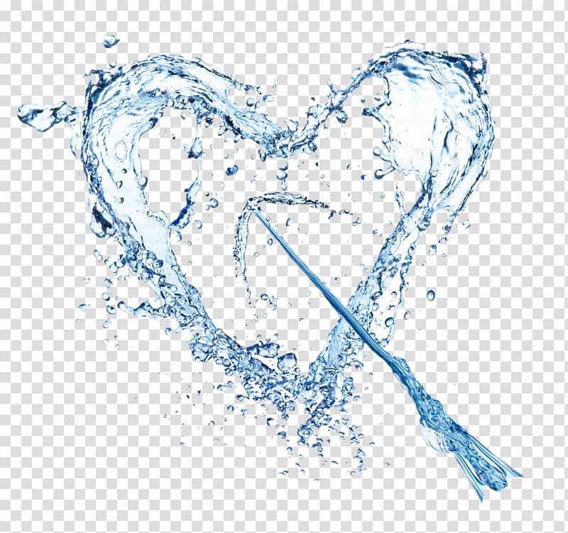 Drinking water Heart Drop, Creative stone mandrel transparent background PNG clipart