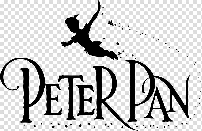 Peter Pan silhouette logo, Peter Pan Tinker Bell Wendy Darling Theatre, peter pan transparent background PNG clipart