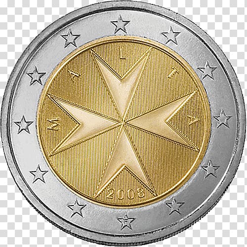 Malta 2 euro coin Euro coins, Coin transparent background PNG clipart