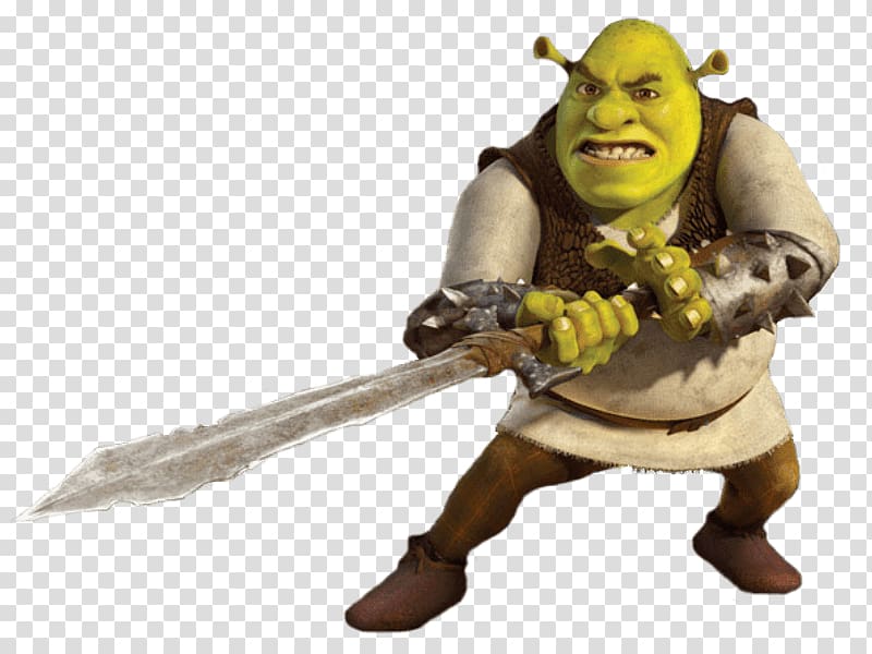 Shrek illustration, Shrek With Sword transparent background PNG clipart