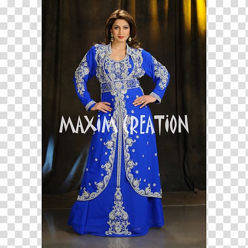 Blue Gown Kaftan Dress Takchita, dress transparent background PNG clipart