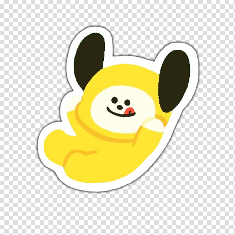 Yellow And Black Cartoon Character Illustration Bts Sticker