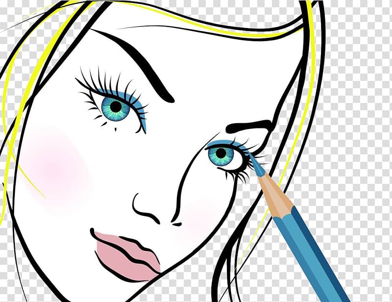 Eyelash Euclidean Eyebrow Illustration, Cartoon characters creative makeup transparent background PNG clipart