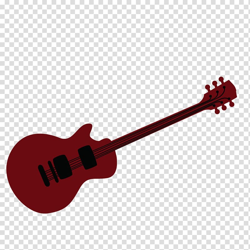 Bass guitar Musical instrument String, Red design transparent background PNG clipart