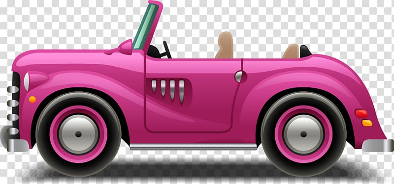 Car Adobe Illustrator Automotive design, Bright purple cartoon car transparent background PNG clipart