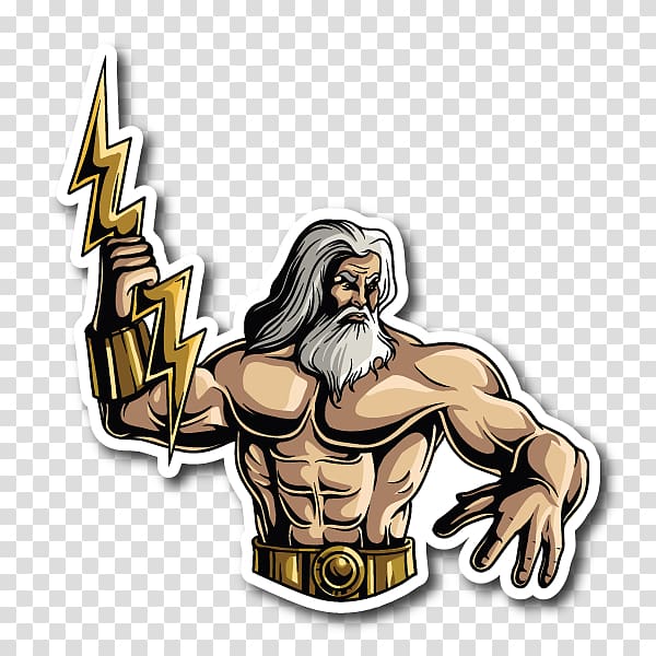 Zeus Greek mythology Sticker Decal, Zeus transparent background PNG clipart