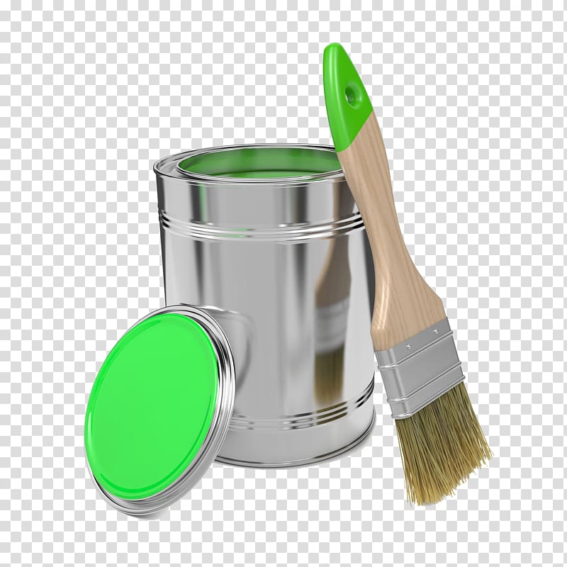 Painting Paintbrush Illustration, Water-based paint bucket transparent background PNG clipart