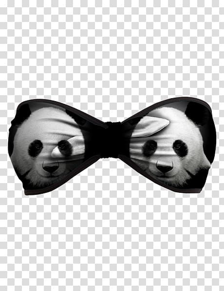 Bow tie Giant panda White Black M, Mr Gugu Miss Go transparent background PNG clipart