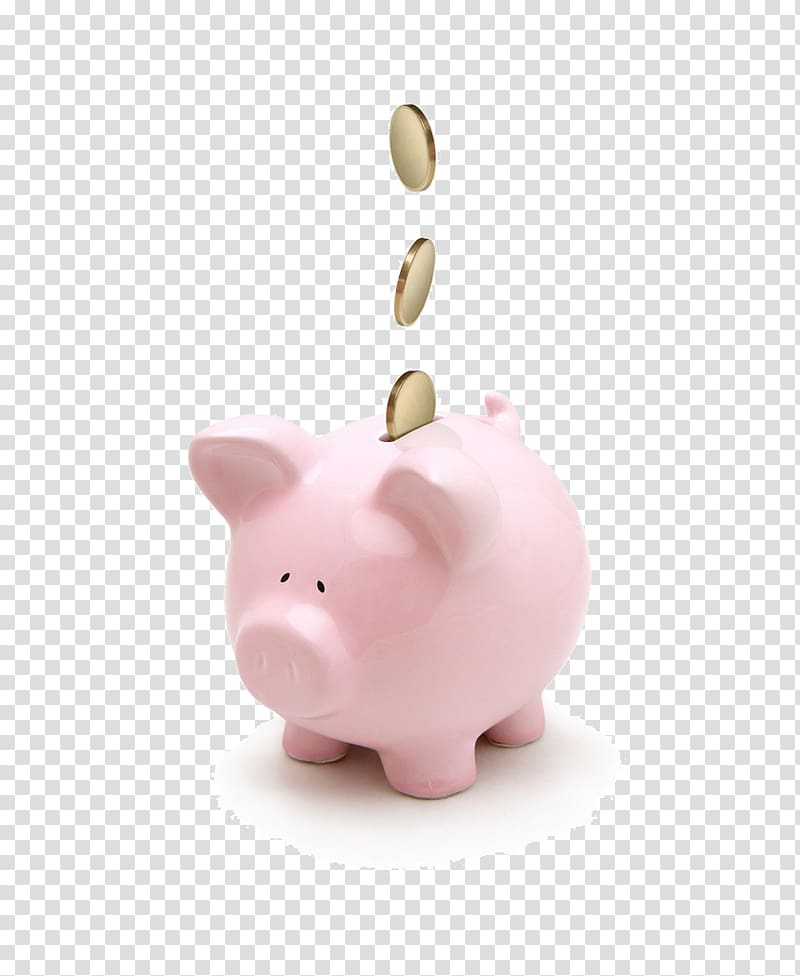 three coins inserted on piggy bank, Money Piggy bank Saving Coin Finance, Piggy piggy bank transparent background PNG clipart