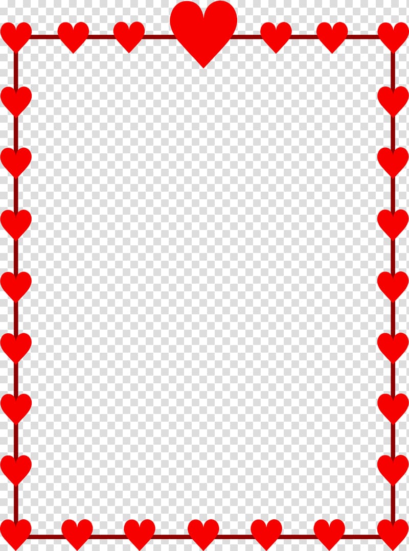 Right border of heart Valentines Day frame , Valentine Card transparent background PNG clipart