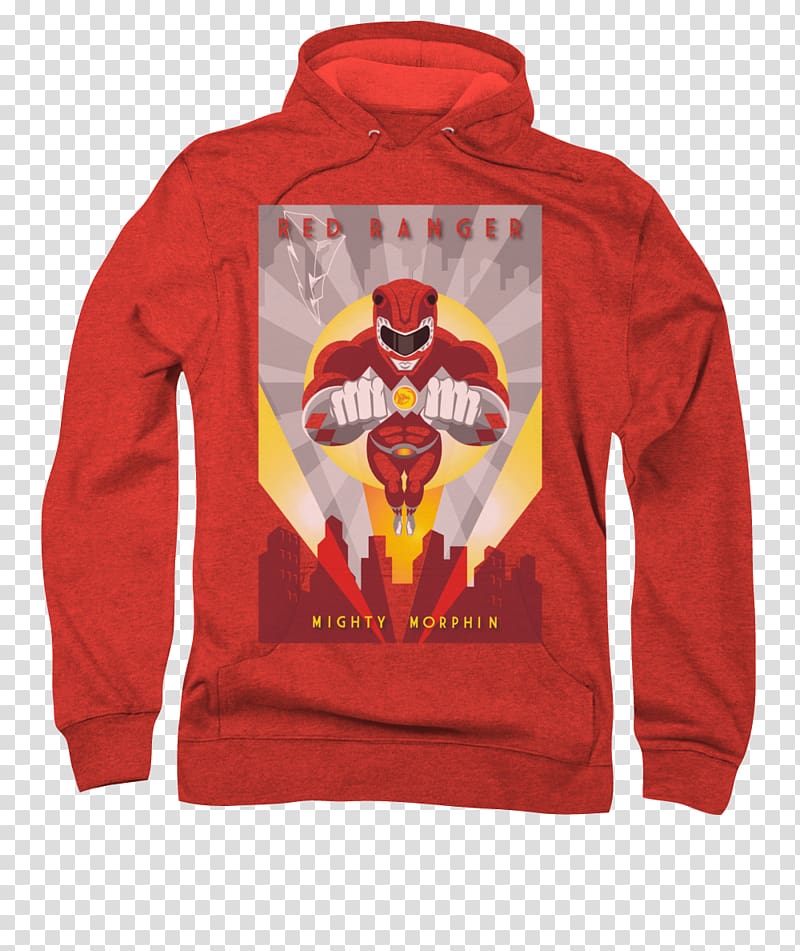 T-shirt Hoodie Red Ranger Clothing, T-shirt transparent background PNG clipart