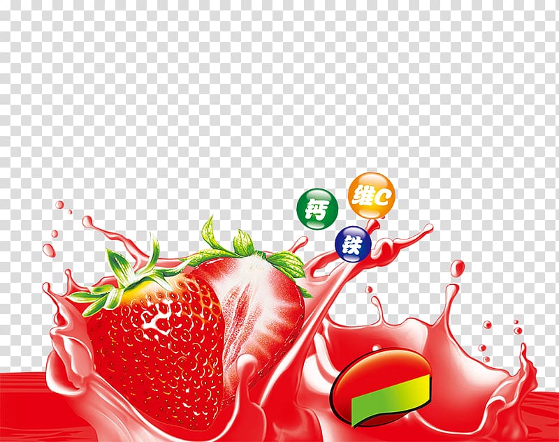 Juice Drink Poster, Creative posters element strawberry juice transparent background PNG clipart