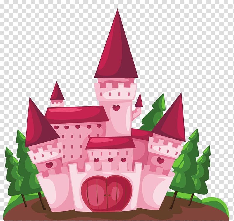 pink castle surrounded by trees illustration, Fairy Tale Comics: Classic Tales Told by Extraordinary Cartoonists Animation Film, Pink Castle transparent background PNG clipart