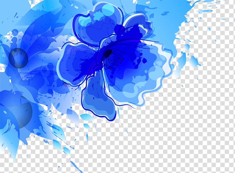 Watercolour Flowers Watercolor painting, Blue watercolor flowers transparent background PNG clipart