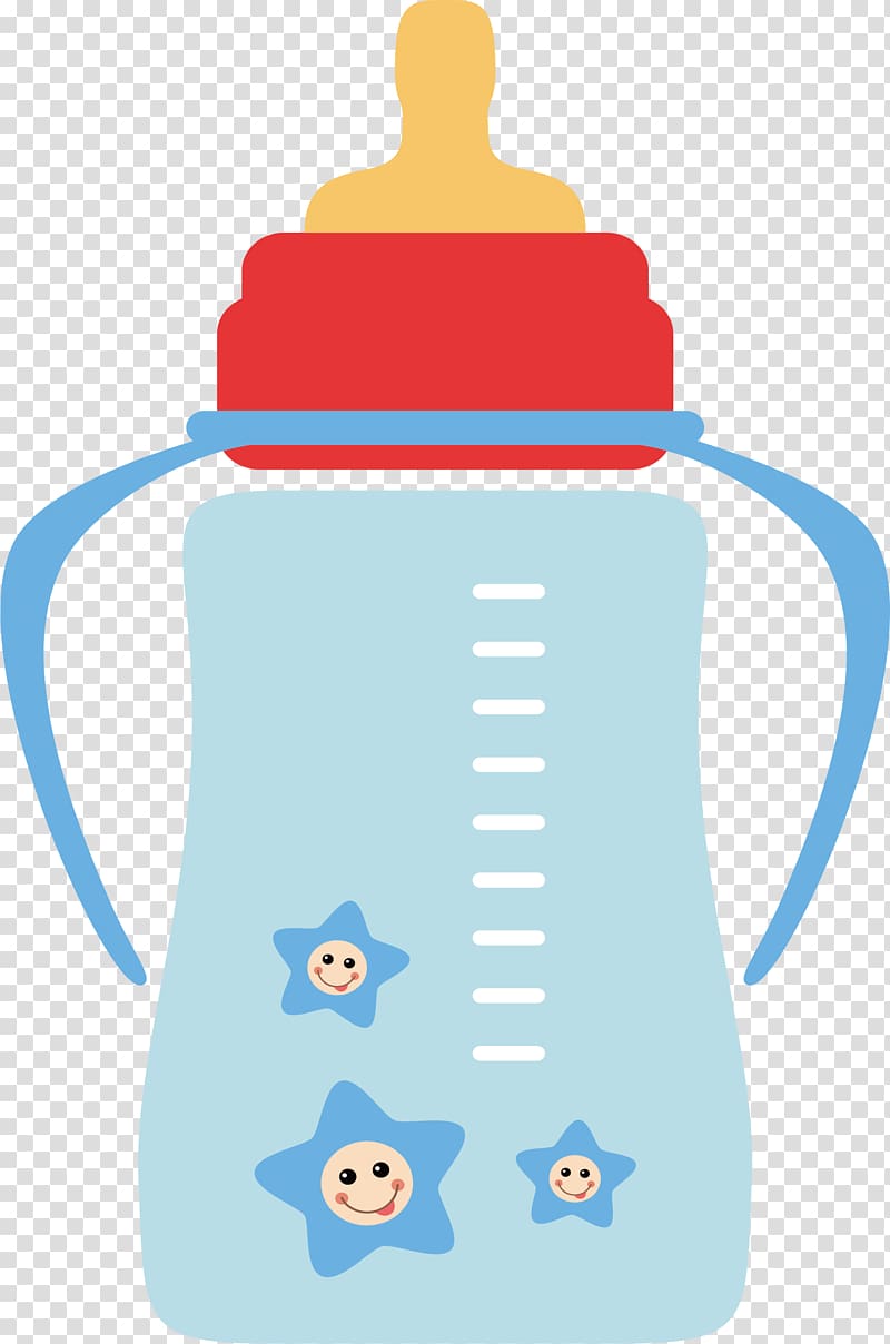 red, yellow, and blue feeding bottle , Baby bottle Infant Milk , Bottle material transparent background PNG clipart