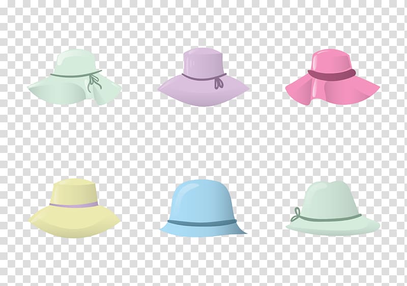 Hat Euclidean Vecteur Computer file, Different styles of ladies hats transparent background PNG clipart