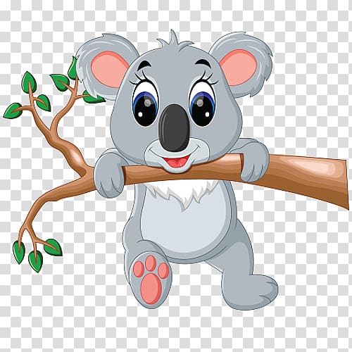 koala on tree branch illustration, Koala Giant panda Cartoon, koala transparent background PNG clipart