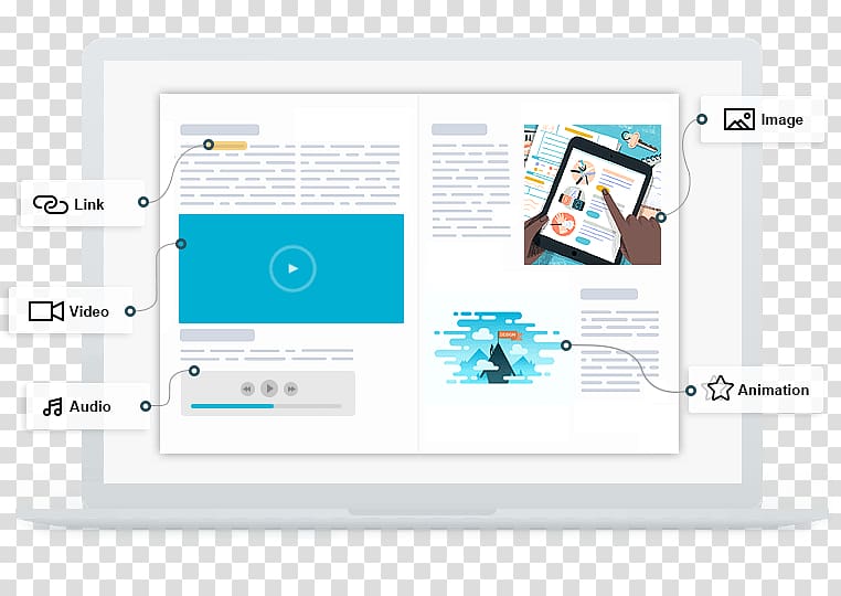 Flip book PDF Brochure HTML, design transparent background PNG clipart