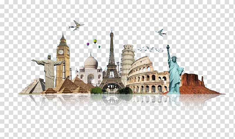 world travel attractions transparent background PNG clipart