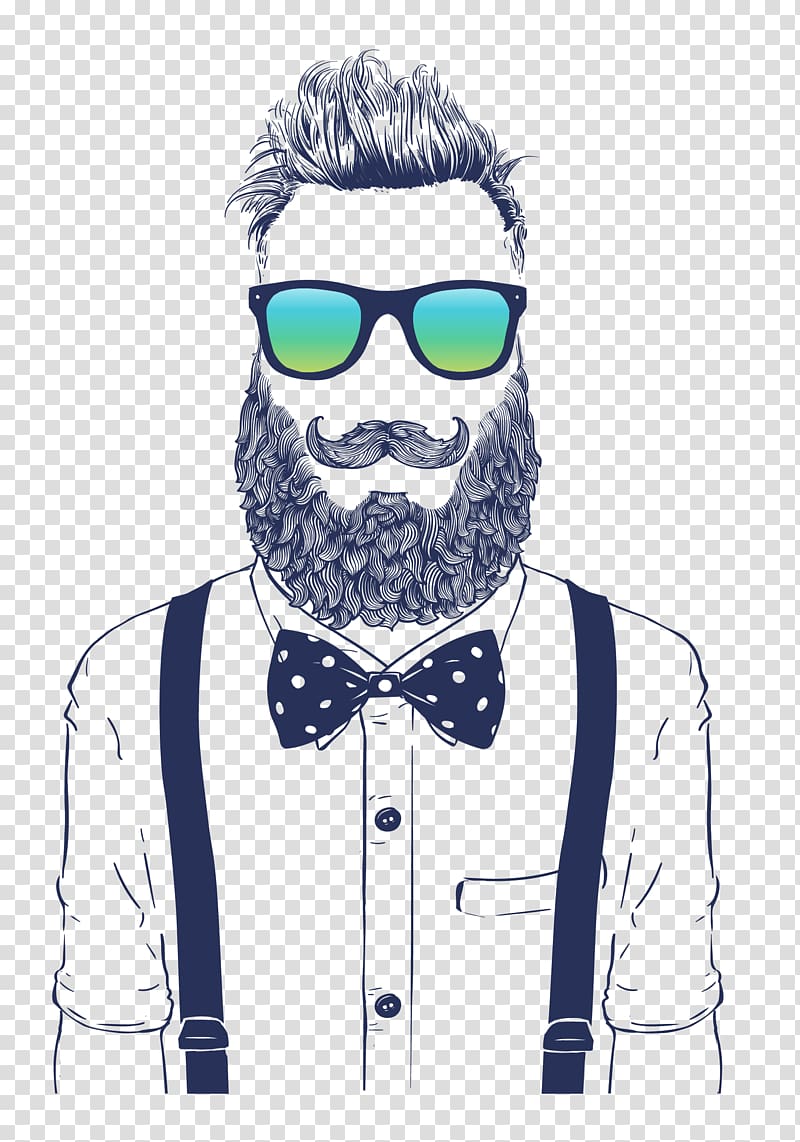 Drawing Illustration, Foreign uncle glasses artwork transparent background PNG clipart