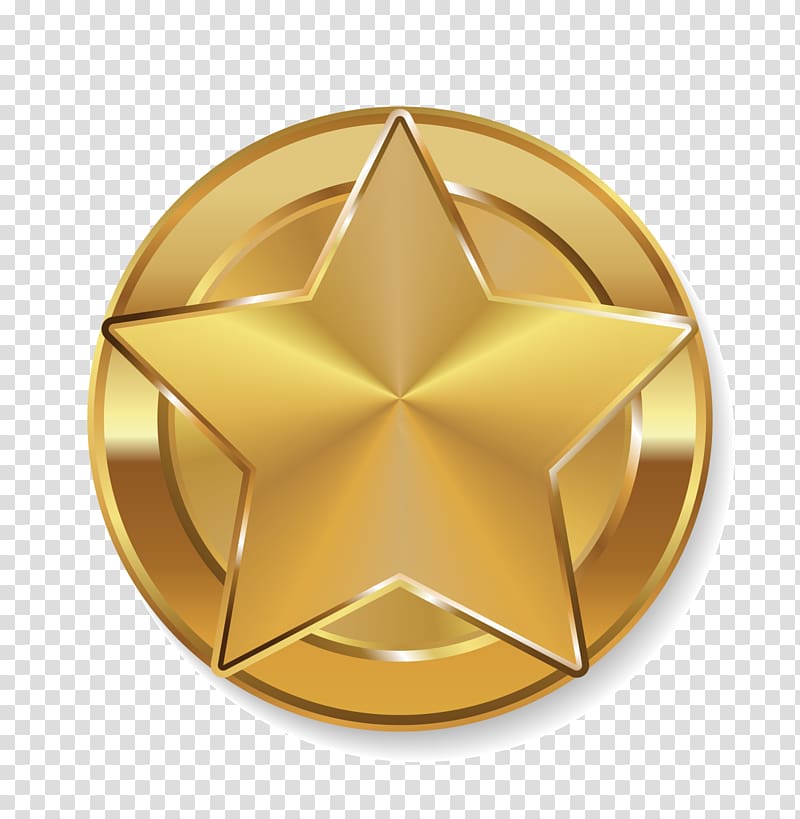 gold coin with star , , Golden Star Badge transparent background PNG clipart