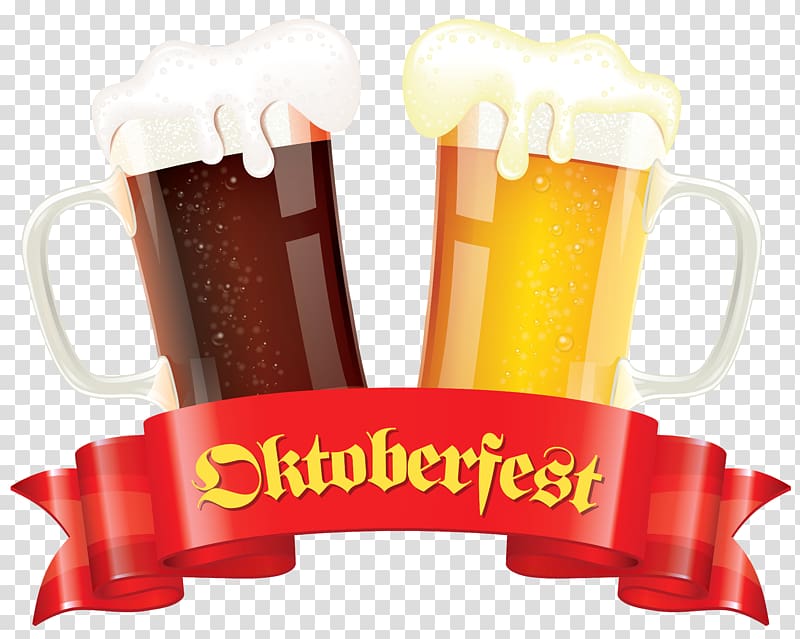 assorted-color Okteberfest illustration, Oktoberfest Beer illustration , Oktoberfest Banner with Beers Decor transparent background PNG clipart