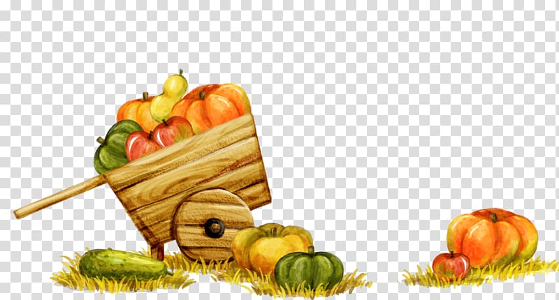 assorted fruit illustration, Pumpkin Painting, Autumn Harvest transparent background PNG clipart