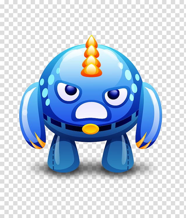ICO Monster Icon, Blue Robot transparent background PNG clipart