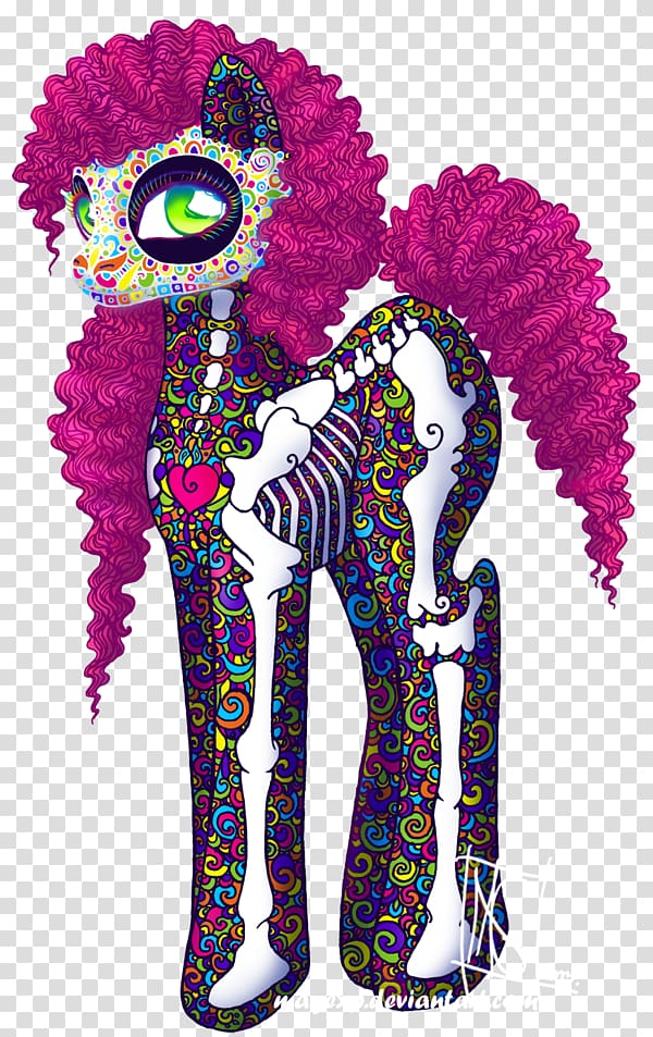 Pinkie Pie Fluttershy Pony Calavera Art, scull transparent background PNG clipart