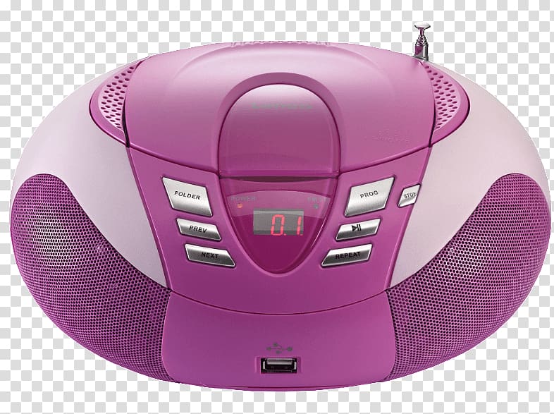 CD player Compact disc Boombox Radio FM broadcasting, radio transparent background PNG clipart