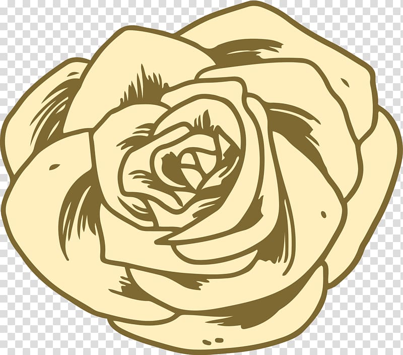 Beach rose Drawing , Hand painted Golden Rose transparent background PNG clipart
