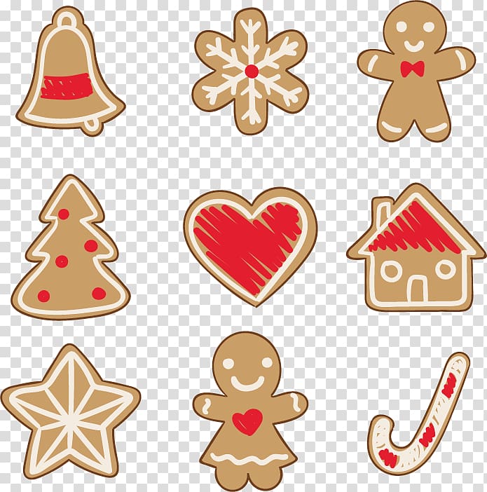 Lebkuchen Christmas ornament Gingerbread Biscuit , Biscuits nine people transparent background PNG clipart