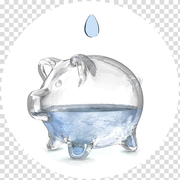 clear glass pig figurine, Water efficiency Water conservation Saving Water softening, water transparent background PNG clipart