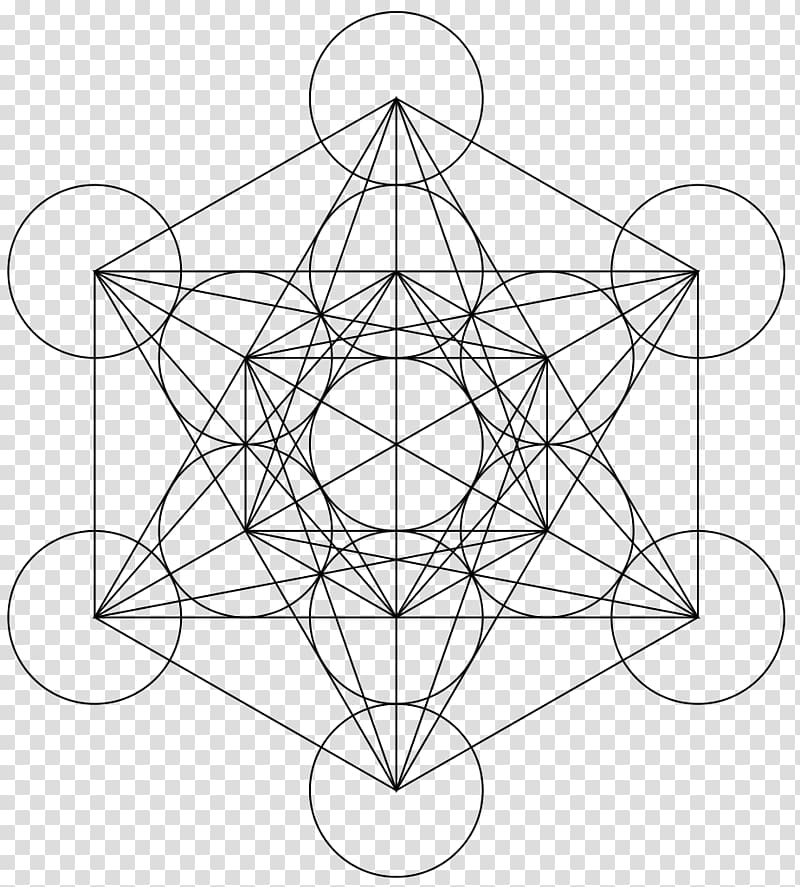 Metatron\'s Cube Overlapping circles grid Sacred geometry, cube transparent background PNG clipart