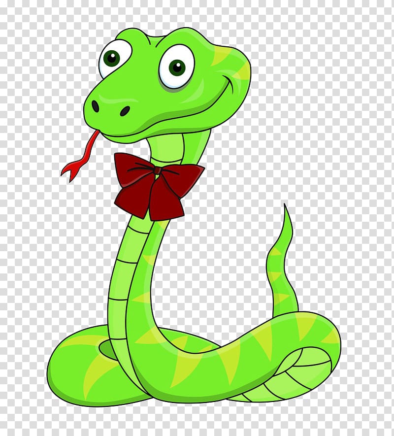Snake Cartoon , Bow tie snake transparent background PNG clipart