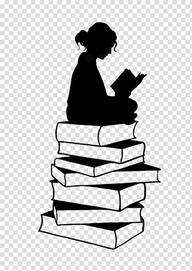 Silhouette Book Reading , Silhouette transparent background PNG clipart
