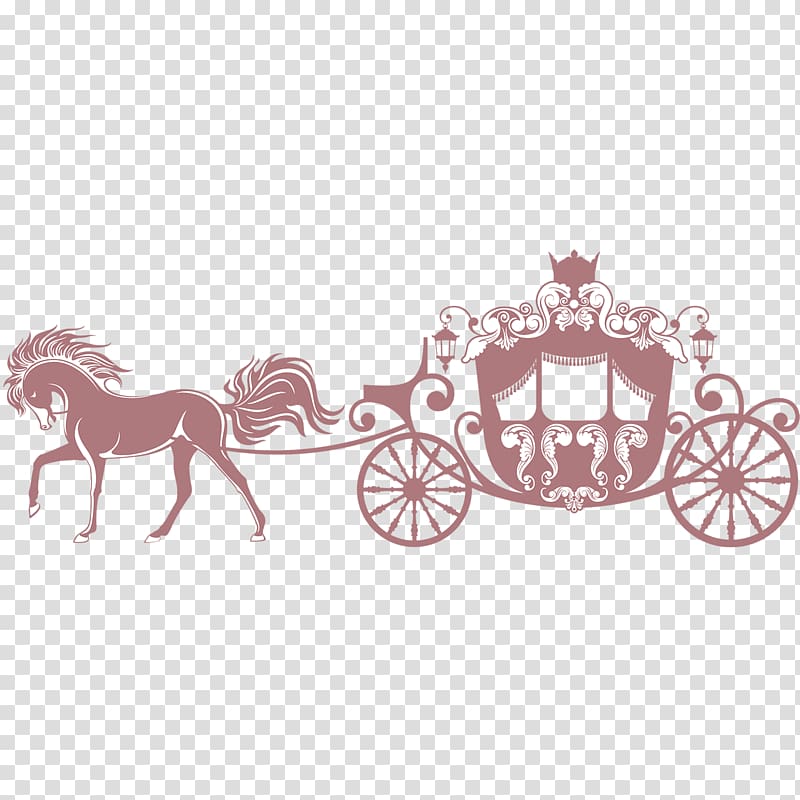 Horse Carriage , Princess\'s carriage, silhouette of carriage with horse transparent background PNG clipart
