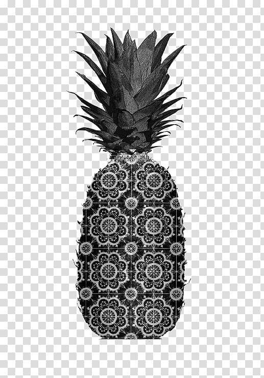 Poster Black and white Plakat naukowy Dxe9coration , Black and white pineapple transparent background PNG clipart