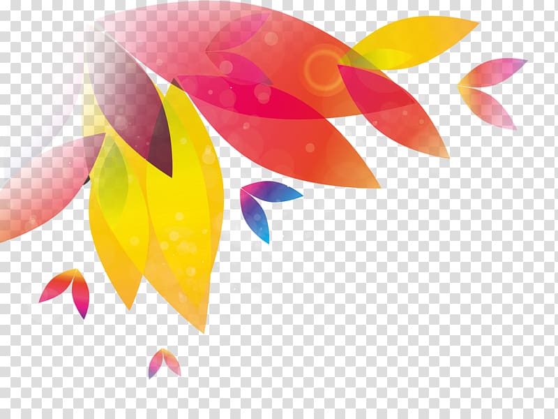 Petal Leaf Graphic design, Abstract color leaves transparent background PNG clipart